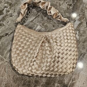 Elegant Satin Woven Shoulder Bag